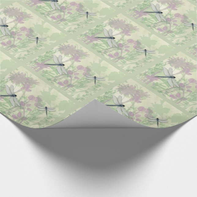 Cadeau Papier d'enveloppement de libellules bleues (Coin)