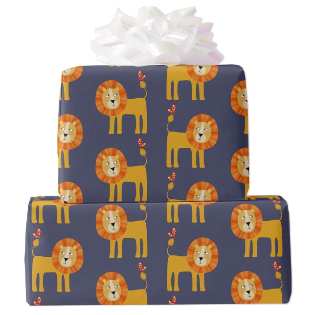 Cadeau Papier d'enveloppement de lion mou (Cute lion gift wrap paper roll)