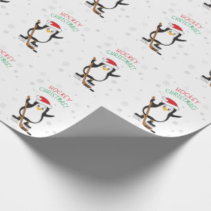 Cadeau Papier d'enveloppement de manchot de Noël de hock