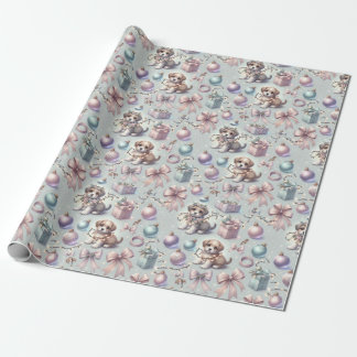 Cadeau Papier d'enveloppement de marionnettes et de ruban