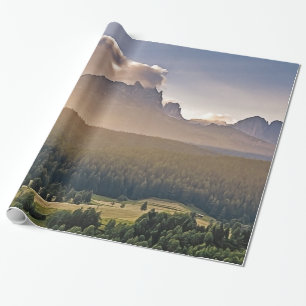 Cadeau Papier d'enveloppement de montagne peint