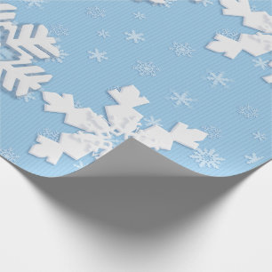 Cadeau Papier d'enveloppement de Noël aux flocons de nei