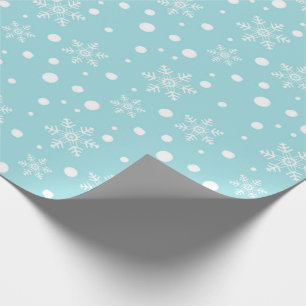 Cadeau Papier d'enveloppement de Noël avec flocons de nei