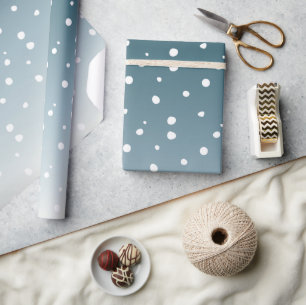 Cadeau Papier d'enveloppement de Noël avec flocons de nei