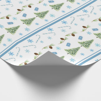 Cadeau Papier d'enveloppement de Noël bleu
