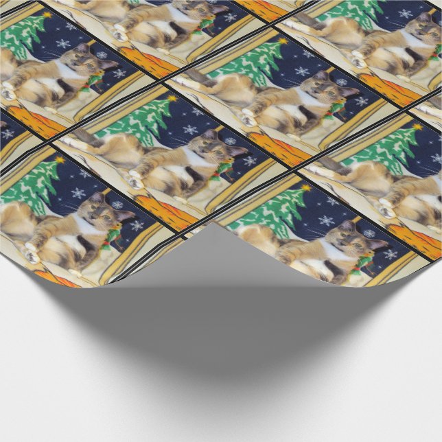 Cadeau Papier d'enveloppement de Noël Callie's Cat (Coin)