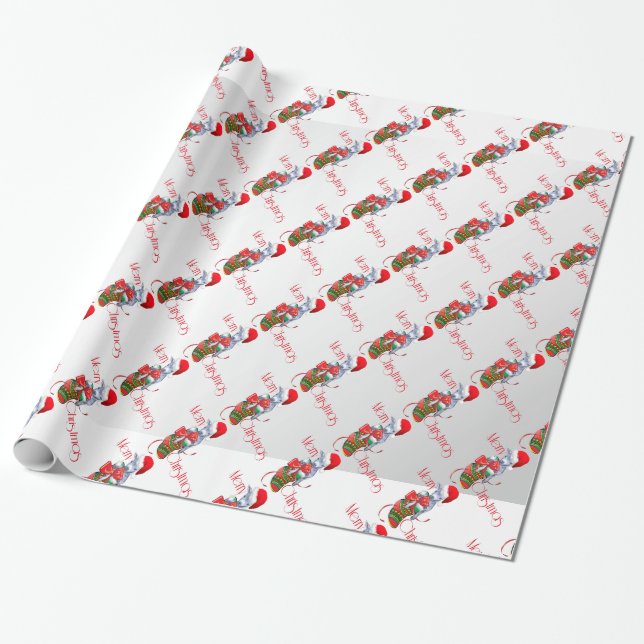 Cadeau Papier d'enveloppement de Noël de chèvre de bébé (Déroulé)