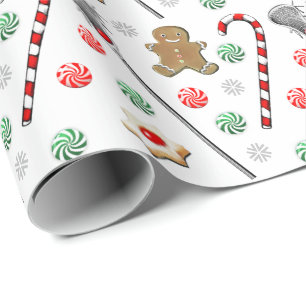 Cadeau Papier d'enveloppement de Noël de crosse