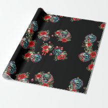 Papier d'enveloppement de Noël de l'ornement du cr