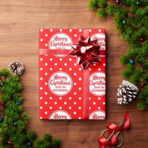 Cadeau Papier d'enveloppement de Noël des Pois rouges