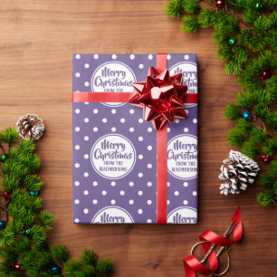 Cadeau Papier d'enveloppement de Noël des Pois violets