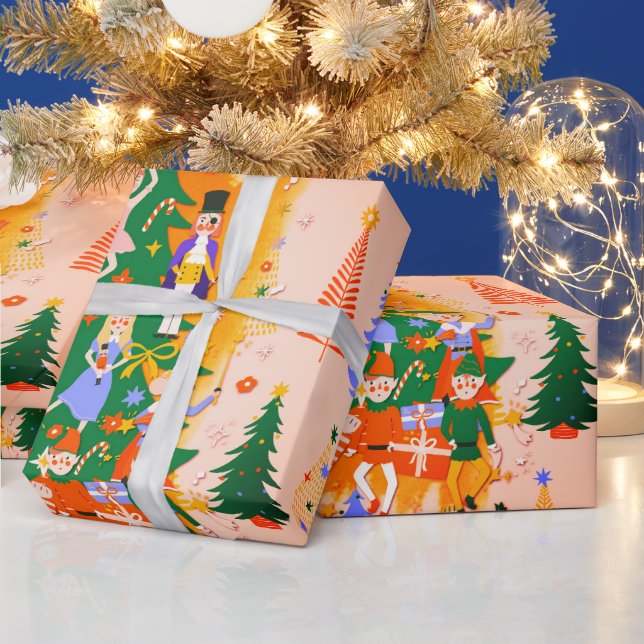 Cadeau Papier d'enveloppement de Noël du monde des noiset (Vacances)