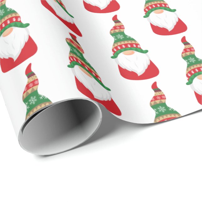 Cadeau Papier d'enveloppement de Noël Festin Gnome (Coin rond)