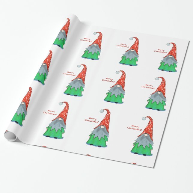 Cadeau Papier d'enveloppement de Noël Gnome (Déroulé)