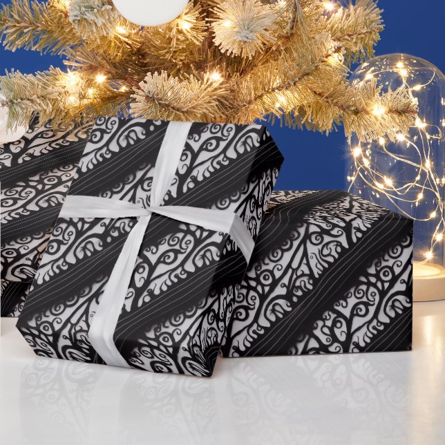 Cadeau Papier d'enveloppement de Noël Goth - noir et blan (Vacances)