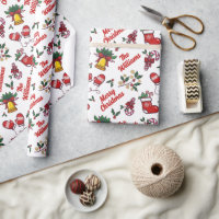 Papier d'enveloppement de Noël Joyeux personnalisé