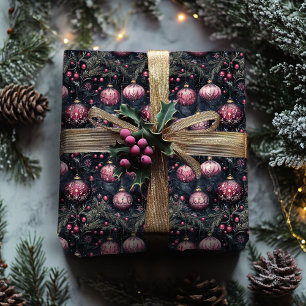 Cadeau Papier d'enveloppement de Noël Ornements floraux v
