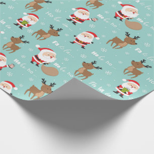 Cadeau Papier d'enveloppement de Noël père Noël et Reinde