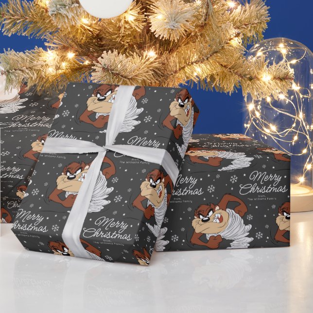 Cadeau Papier d'enveloppement de Noël personnalisé TAZ™ J (Vacances)