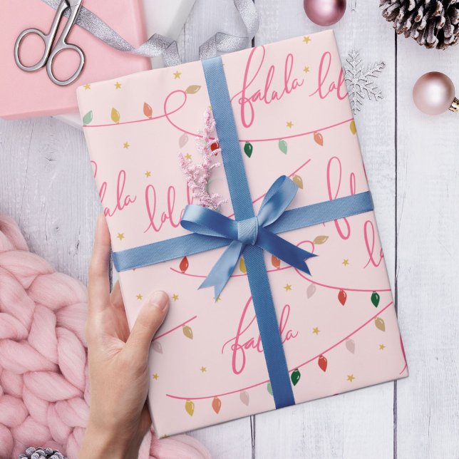Cadeau Papier d'enveloppement de Noël rose (Créateur téléchargé)