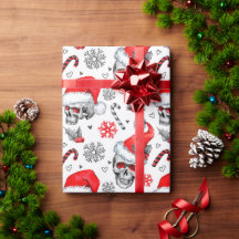 Papier d'enveloppement de Noël Skully Claus
