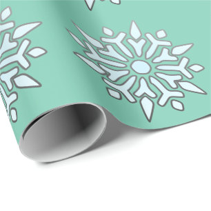 Cadeau Papier d'enveloppement de Noël Snowflakes nordique