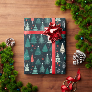 Cadeau Papier d'enveloppement de Noël vert mignon