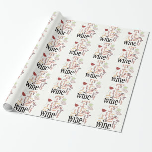 Cadeau Papier d'enveloppement de nuages Wine Word