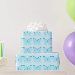 Cadeau Papier d'enveloppement de papillons bleu bébé