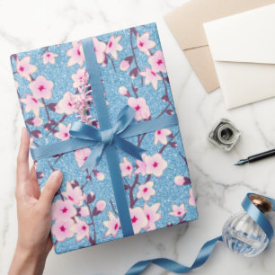 Cadeau Papier d'enveloppement de Parties scintillant bleu