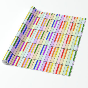 Cadeau Papier d'enveloppement de piano coloré