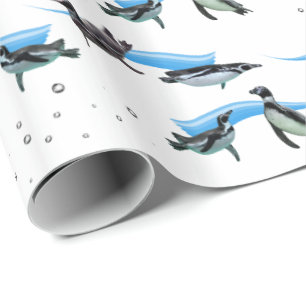 Cadeau Papier d'enveloppement de pingouin Pool