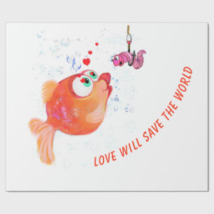 Cadeau Papier d'enveloppement de poisson et de ver amusan