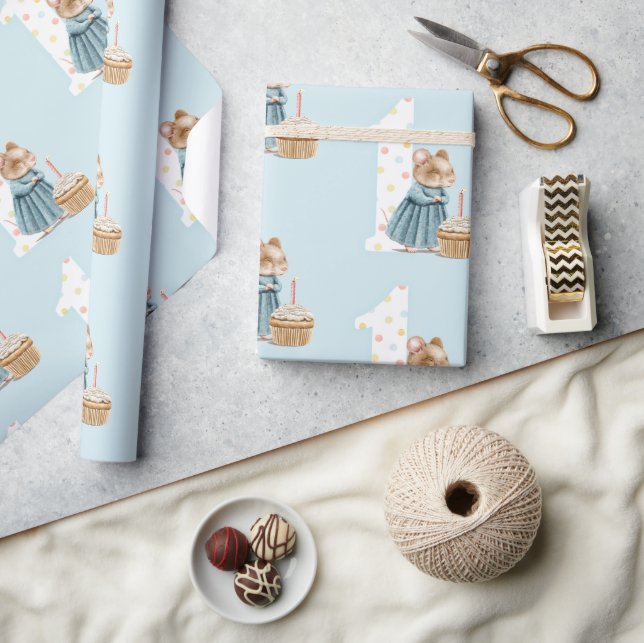 Cadeau Papier d'enveloppement de premier anniversaire de  (Artisanat)