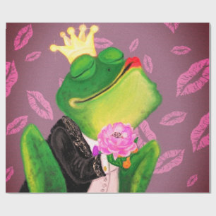 Cadeau Papier d'enveloppement de Prince de Grenouille drô
