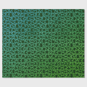 Cadeau Papier d'enveloppement de puzzle vert foncé