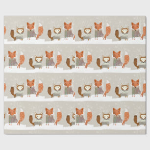 Cadeau Papier d'enveloppement de renard d'hiver