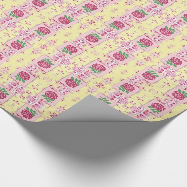 Cadeau Papier d'enveloppement de roses roses de charme (Coin)