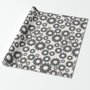 Cadeau Papier d'enveloppement de roues en coton gris