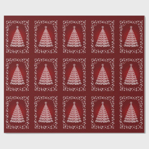 Cadeau Papier d'enveloppement de sapin rouge élégant