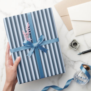 Cadeau Papier d'enveloppement de ski bleu hiver