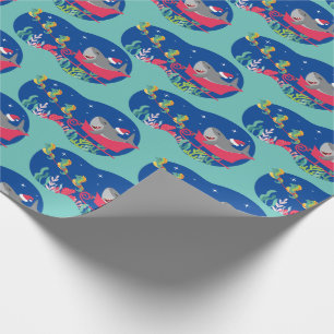 Cadeau Papier d'enveloppement de traîneau à cheval père N