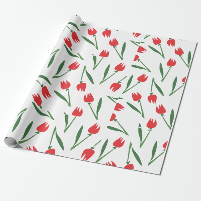 Cadeau Papier d'enveloppement de tulipes (Déroulé)