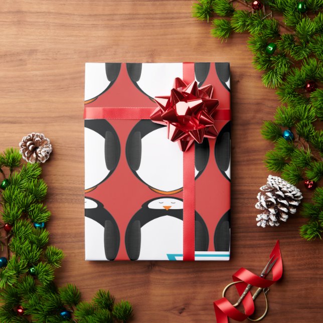 Cadeau Papier d'enveloppement de vacances pour pingouin p (Cadeau de vacances)