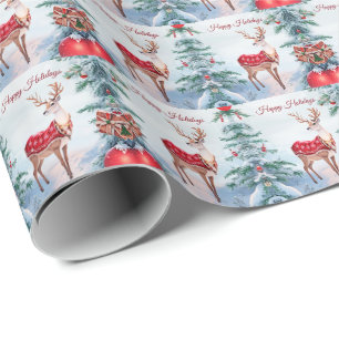 Cadeau Papier d'enveloppement de vacances Reindeer