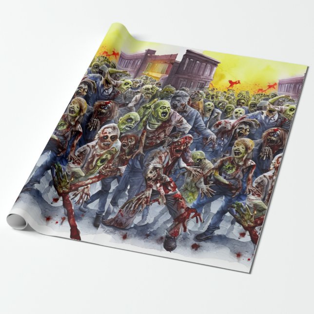 Cadeau Papier d'enveloppement déplaisant Zombie (Déroulé)