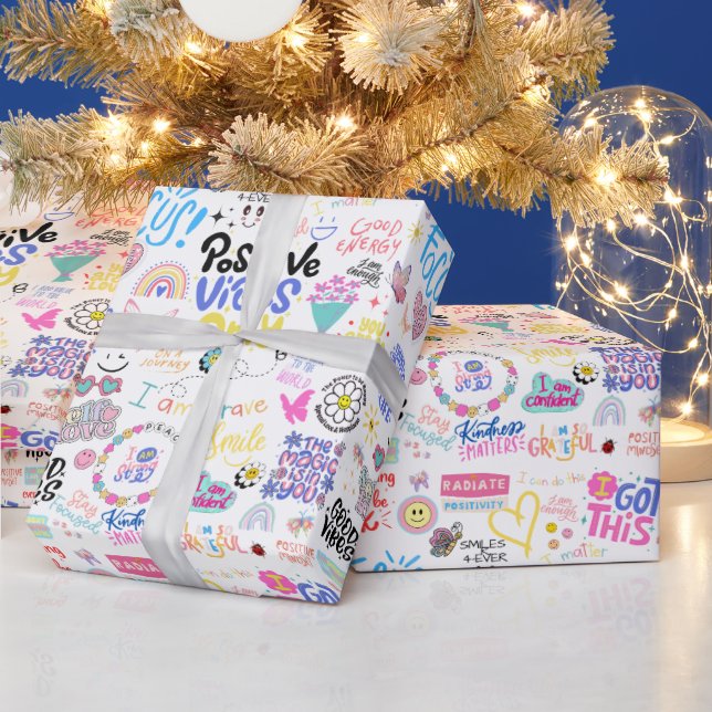 Cadeau Papier d'enveloppement des affirmations positives (Vacances)
