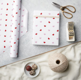 Cadeau Papier d'enveloppement des coeurs romantiques
