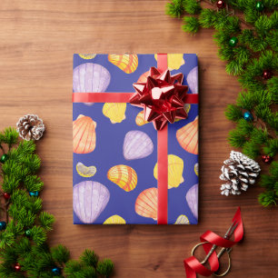 Cadeau Papier d'enveloppement des coquillages d'aquarelle