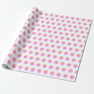 Cadeau Papier d'enveloppement des flocons de neige roses